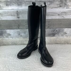Jeffrey Campbell Friesian Black Leather Riding Knee Boots - Women's 7.5 - Classy